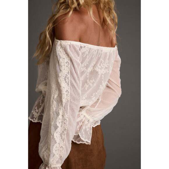 12th Tribe Norah Ivory Off Shoulder Top - Picture 2 of 3